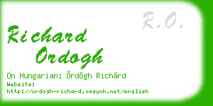 richard ordogh business card