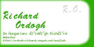 richard ordogh business card